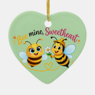 Adorno De Cerámica Mía, Cielo – Adorable Pareja de Abejas Románticas
