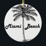 Adorno De Cerámica Miami Beach<br><div class="desc">Diseño blanco y negro de Miami Beach.</div>