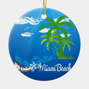 Adorno De Cerámica Miami Beach Florida Souvenir