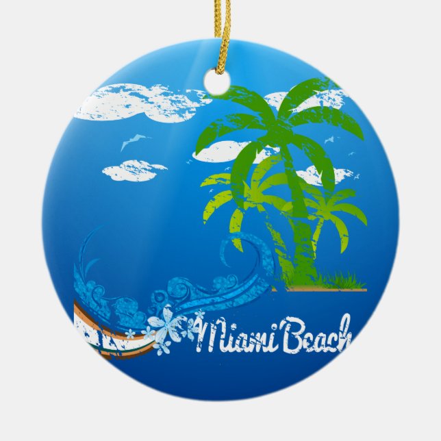 Adorno De Cerámica Miami Beach Florida Souvenir (Frente)