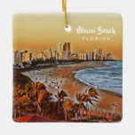 Adorno De Cerámica Miami Beach Florida Vintage Watercolor Art<br><div class="desc">Miami Beach Florida Vintage Watercolor Art</div>