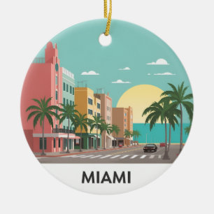 Adorno De Cerámica Miami Beach Ocean Drive Art Deco