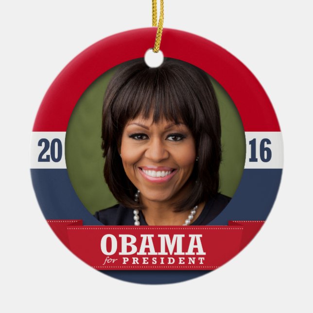 ADORNO DE CERÁMICA MICHELLE OBAMA 2016 (Frente)