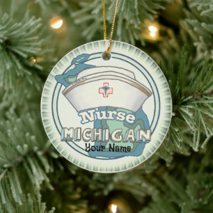 Adorno De Cerámica Michigan Nurse