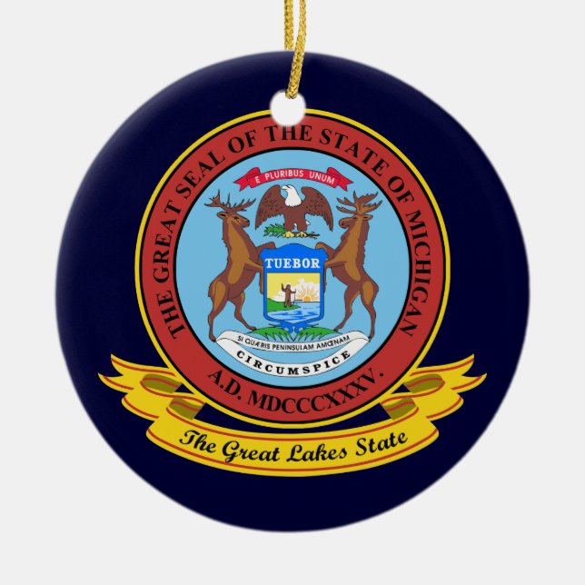 Adorno De Cerámica Michigan Seal (Frente)
