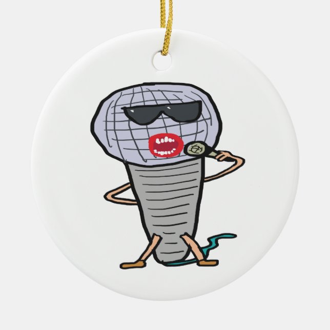 Adorno De Cerámica Micrófono de canto de karaoke (Frente)