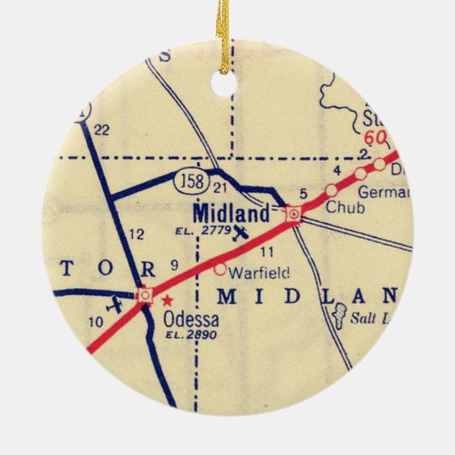 Adorno De Cerámica Midland TX 1948 Map (Atrás)