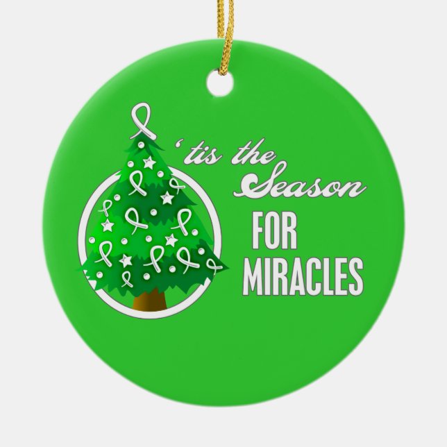 Adorno De Cerámica Milagros de Navidades de cáncer de pulmón (Frente)
