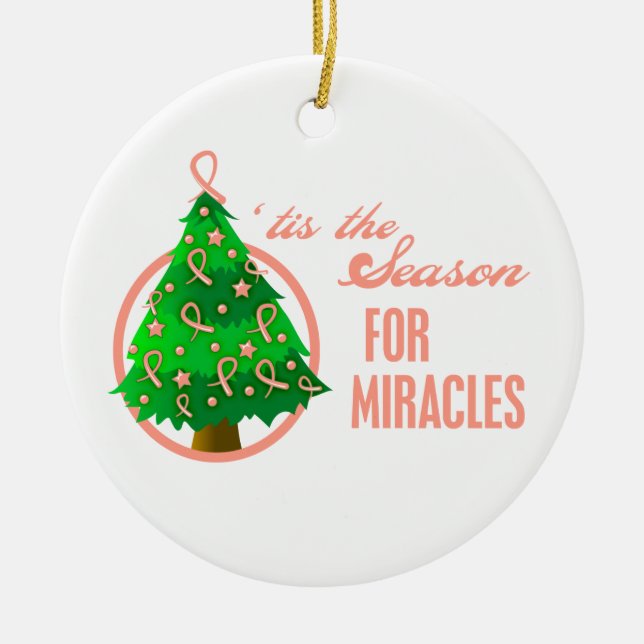Adorno De Cerámica Milagros de Navidades de cáncer uterino (Frente)