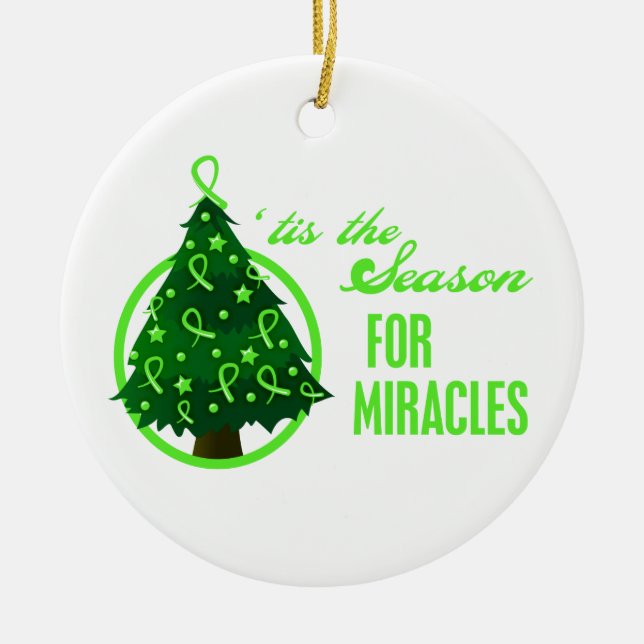 Adorno De Cerámica Milagros de Navidades de linfoma no Hodgkins (Frente)