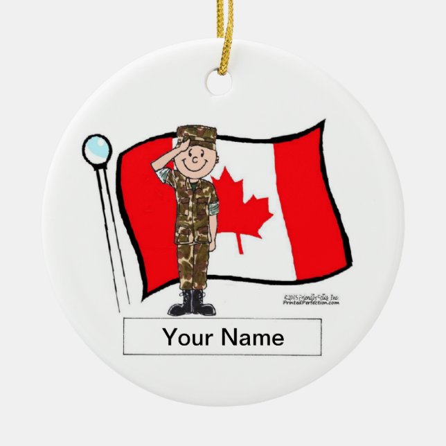 Adorno De Cerámica Militar Canadiense - Hombre (Frente)