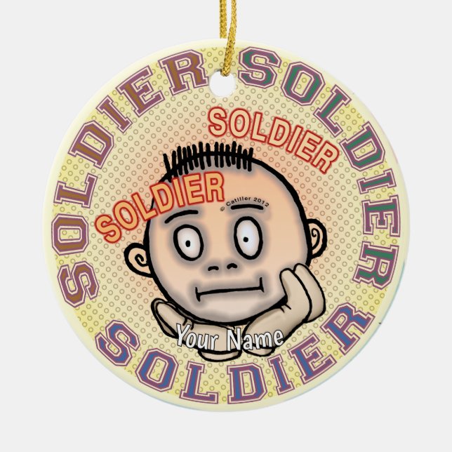 Adorno De Cerámica Military Soldier (Frente)