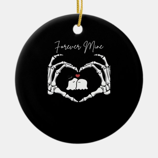 Adorno De Cerámica Mina, Día de San Valentín Clásico - Skeleton Hands (Frente)