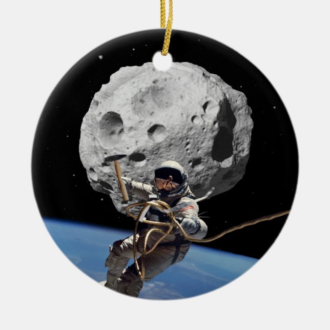 Adorno De Cerámica Minero asteroide (Frente)