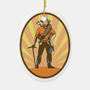 Adorno De Cerámica Minero de oro