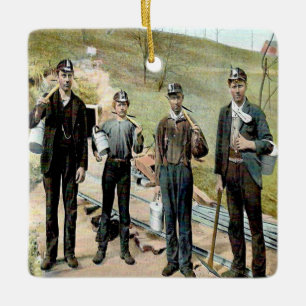 Adorno De Cerámica Mineros de carbón 1910