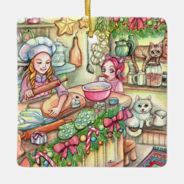 Adorno De Cerámica Mini cocinero en la cocina (Anverso)