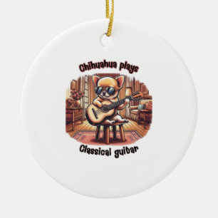 Adorno De Cerámica Mini Maestro Guitarrista Chihuahua