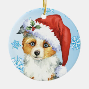 Adorno De Cerámica Mini pastor americano feliz de Howlidays
