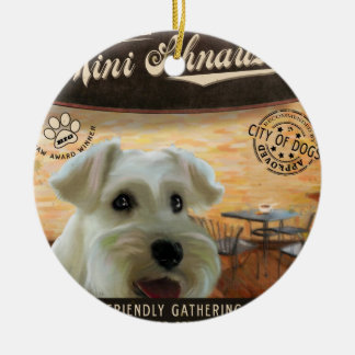 Adorno De Cerámica Mini Schnauzer del café