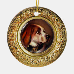Adorno De Cerámica MINIATURA PERRO RETRATA BLOdhound