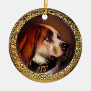 Adorno De Cerámica MINIATURA PERRO RETRATA BLOdhound