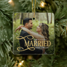 Adorno De Cerámica Minimal Primera Navidad Parejas Casadas 2 Fotos