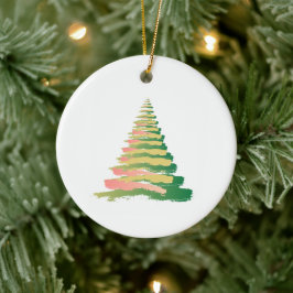 Adorno De Cerámica Minimalist Brushstroke Christmas Tree