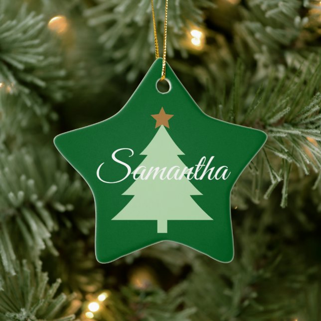 Adorno De Cerámica Minimalist Christmas ornament  (Árbol)