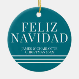 Adorno De Cerámica Minimalista Feliz Navidad - Foto de Navidades espa