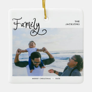 Adorno De Cerámica Minimalista Foto de Familia Navideña Alegre Navida