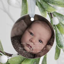 Adorno De Cerámica Minimalista nuestra primera Navidad como abuelos