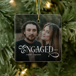 Adorno De Cerámica Mínimo Navidad con estilo para parejas comprometid
