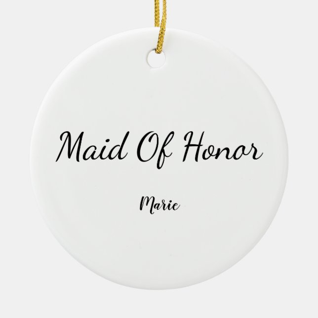 Adorno De Cerámica MÍNIMO SENCILLO añada su nombre personalizado dama (Frente)