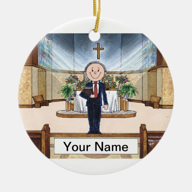 Adorno De Cerámica Ministro - Hombre (Frente)