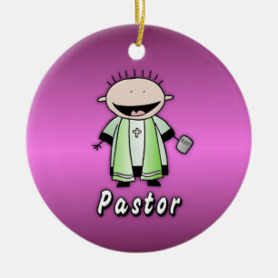 Adorno De Cerámica Ministro religioso del pastor del empleo