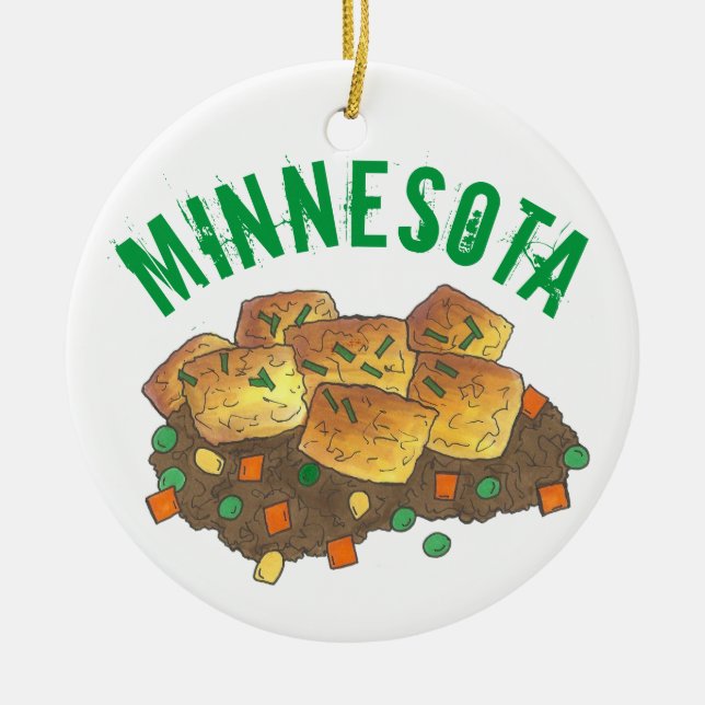Adorno De Cerámica Minnesota Hot Dish Tater Tot Casserole Foodie (Frente)