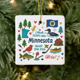 Adorno De Cerámica Minnesota Viaje Familiar Personalizado Navidad