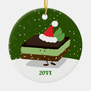 Adorno De Cerámica Mint Nanaimo Bar Santa Hat Año Navidades de comid