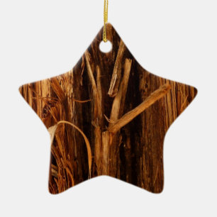Adorno De Cerámica Mira de corteza de madera texturizada de cedro