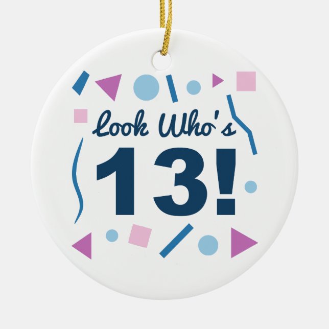 Adorno De Cerámica Mira quién tiene 13 (Frente)