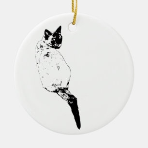 Adorno De Cerámica Mirada de gato refinada