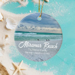 Adorno De Cerámica Miramar Beach Florida Hermosos Navidades de vacaci<br><div class="desc">Hermoso regalo de ornamento navideño de Miramar Beach Florida. Fantástica fotografía de costa esmeralda de los sandpipers en el borde de las olas del océano en la arena. Bonito de Destin en verano.</div>
