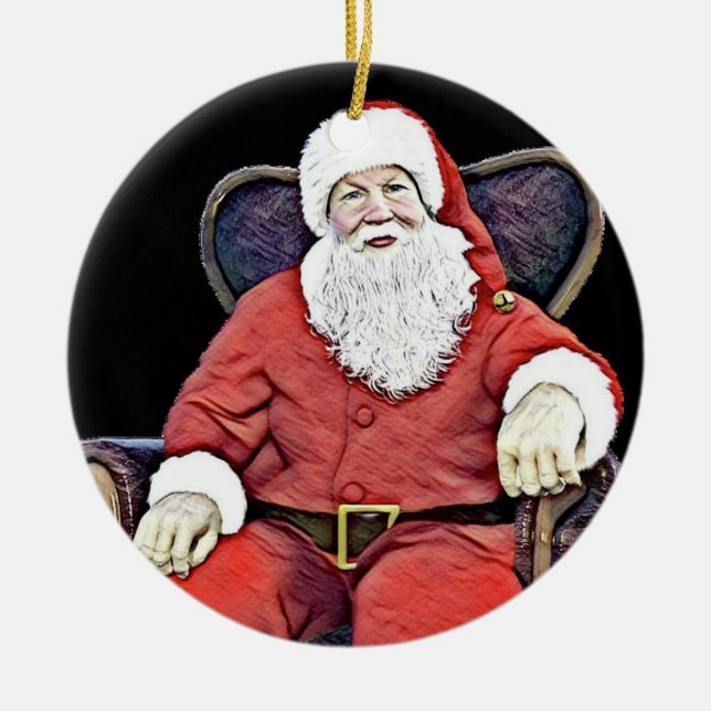 Adorno De Cerámica Mirando a Santa (Frente)