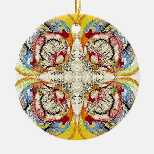 Adorno De Cerámica Mirando hacia el patrón de la fantasía eterna (Frente)