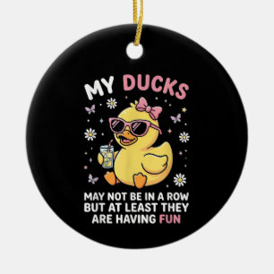 Adorno De Cerámica Mis patos pueden no estar en fila Chistoso humor d