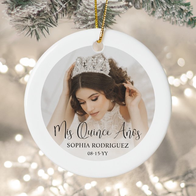 Adorno De Cerámica Mis Quince Años Modern Script Quinceañera 2 Photo (Subido por el creador)