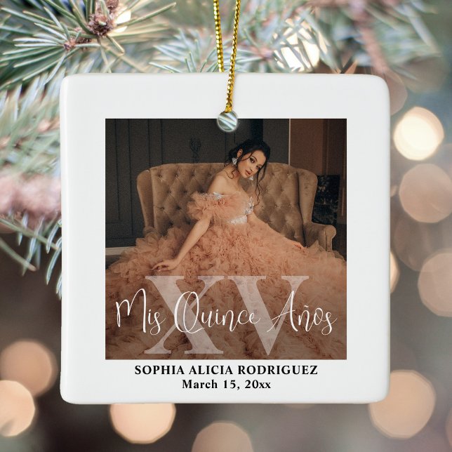 Adorno De Cerámica Mis XV años 2 Foto Quinceañera Keepsake moderno (Subido por el creador)