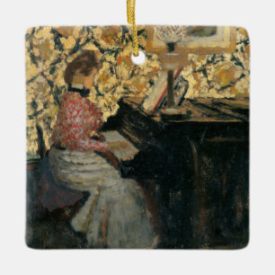 Adorno De Cerámica Misia en el piano
