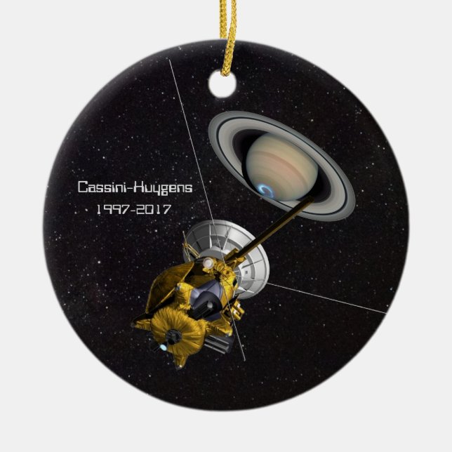 Adorno De Cerámica Misión de Cassini Huygens a Saturno (Frente)
